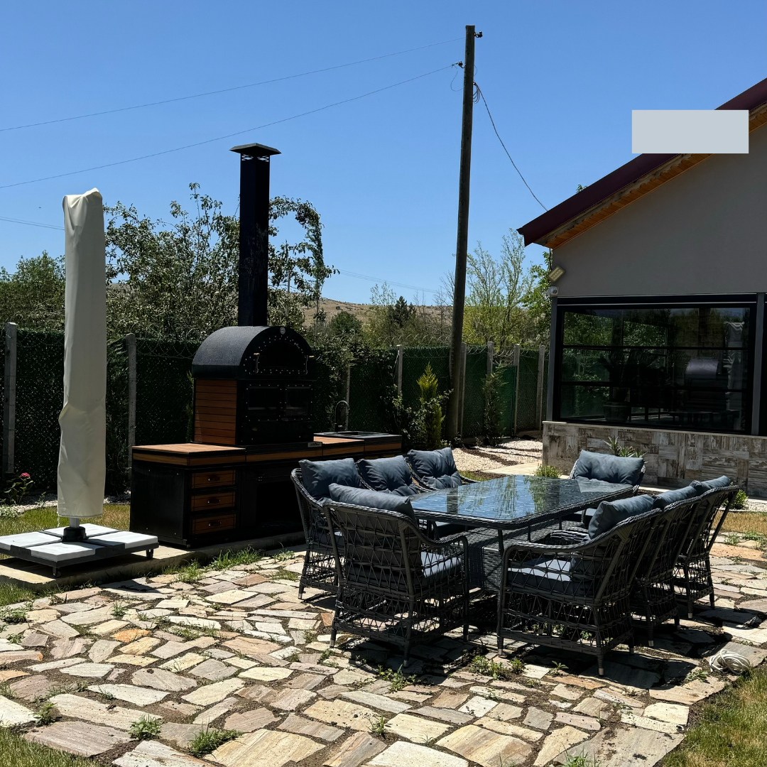 Carlo Rattan Bahçe Balkon Yemek Takımı - Antrasit